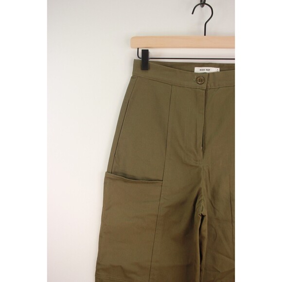 Mod Ref Womens Pants Green Straight Utility Cargo Cropped Stretch Size Small - Picture 3 of 10